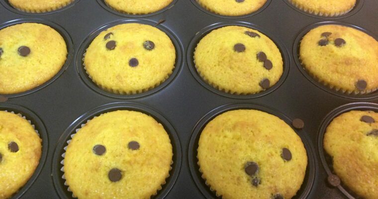 Magdalenas con pepitas de chocolate