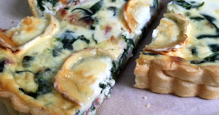 Quiche de bacon, espinacas y queso de cabra
